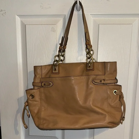 Rehab Coach Tan Leather Tote Bag - Picture 13 of 16